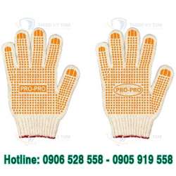 GĂNG TAY PHỦ HẠT NHỰA 